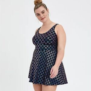 Torrid Scoop neck Long swim dress Mermaid size 00 / M/L / 10